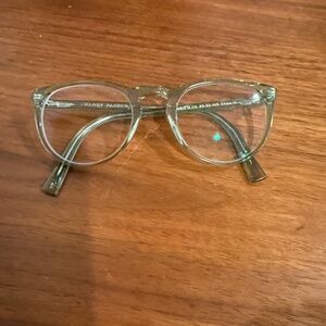 Warby Parker Haskell Seafoam blue light glasses
